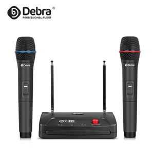 Debra Audio V-200 Double Micro Main VHF Portable Système Micro Sans Fil 50m Portée OEM pour KTV Discours D'église Réunion karaoké