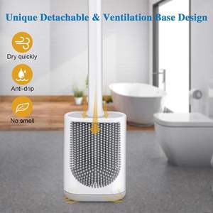 Nouvel ensemble de brosse de toilette murale écologique en PP avec support et brosses de nettoyage en silicone - Product Image 3