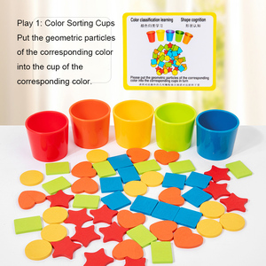 Jouets Montessori Qiaike, jouets de <span class=keywords><strong>maternelle</strong></span>, jouets éducatifs, gobelets de tri de couleurs, correspondance cognitive, jouet sensoriel pour bébé, pour enfants de 3 à 6 ans - Product Image 4