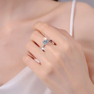 Fine Jewelry Factory Wholesale <strong>Prices</strong> 1CT Diamond S925 Silver Gemstone Women Fashion VVS Moissanite Diamond Ring
