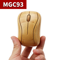 Mouse Gaming Optik Bambu Terlaris dengan Lampu RGB Backlit 1600 DPI Desain Ergonomis Nirkabel untuk Penggunaan Komputer/Laptop