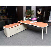 Bureau de bureau de luxe en cuir Pu de style moderne, mobilier de bureau, table de direction et de patron