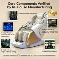 Sillón de Masaje 4D 3D L50S del Fabricante con Control de Voz por IA de Doble Núcleo y Rodillos para Pies Completos, Ideal para Villas y Resorts, Envío a Granel OEM