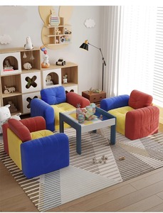 Canapé double en tissu pour enfants, populaire et mignon, pour coin lecture, design créatif, idéal pour chambre et salon - Product Image 5