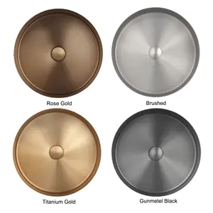 New Style Round Gold Wash Above Counter Home Hotel Washroom Stainless Steel Bathroom Sinks