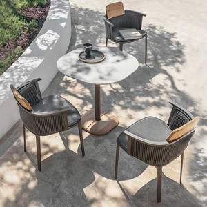 Villa Homestay <span class=keywords><strong>Table</strong></span> et <span class=keywords><strong>chaise</strong></span> d'extérieur Cour Balcon Corde tissée Meubles de <span class=keywords><strong>jardin</strong></span> - Product Image 2