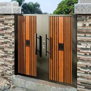 Morden Entrada Alumínio Driveway Swing Gate Simples Principal Portão Automático Design - Product Image 1