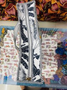 Handmade Quilted Cotton Tote <b>Bag</b> Striped Women Eco Friendly Washable Shoulder <b>Bag</b> Large Capacity Travel Shopping Daily Use - Product Image 4