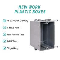 Boîtier de jonction PPO 1 poste Shanghai Linsky US ETL APB118N 2-7/8" de profondeur, fixation à clou captif pour câble non métallique