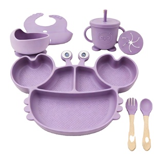Ensemble de <span class=keywords><strong>couverts</strong></span> pour <span class=keywords><strong>enfants</strong></span> Naike personnalisé, bavoirs pour bébé, bol à ventouse, assiette, vaisselle en silicone, ensemble de sevrage réutilisable - Product Image 1