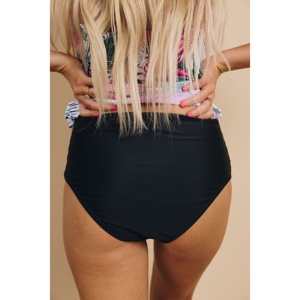 TD pantaloni da bagno a vita alta personalizzabili slip Bikini sfacciati traspiranti geometrici a fascia stile TD Eyes Me Swim Dress - Product Image 3