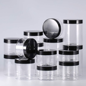 <b>Clear</b> <b>Plastic</b> PET Jars with Lids 5oz-1000ml Food Storage <b>Containers</b> for Cream Cosmetics Candy Cake Cookie Chocolate Baby Food - Product Image 2