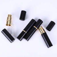 Venta al por Mayor de Botellas de Perfume Vacías de Vidrio Negro Reciclable de Lujo de 3 ml, 5 ml y 10 ml, Atomizador Recargable, Caja de Regalo, Serigrafía