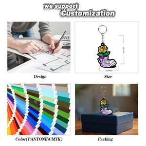 Porte-clés personnalisé gratuit en gros Porte-clés en caoutchouc PVC souple sur le thème du logo - Product Image 4