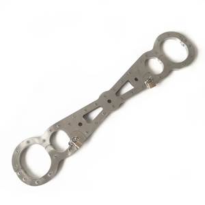 Schwarzer Kaiser Edelstahl Hand- und Fußfesseln Fesselset BDSM Fetisch Bondage Erwachsenenspiele Spielzeug für Paare - Product Image 1