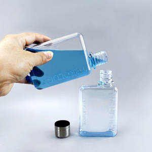 Tùy Chỉnh Xách Tay Nhựa Trong Suốt Rõ Ràng Petg Máy Tính Xách Tay Phẳng Rượu Memo Nước Ép Trái Cây Nước Giải Khát Chất Lỏng Chai Nước Với Cap - Product Image 4