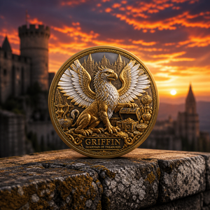 Pièce commémorative Griffin en relief 3D personnalisée, en argent fin .999, pièce de défi Gardien des Trésors, pour cadeau de luxe - Product Image 2