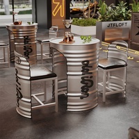 Ensemble de mobilier de restaurant moderne en fer, écologique, pour hôtel, bar, café et club moto - Table et chaises de salle à manger d'extérieur