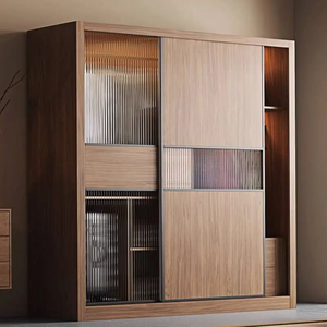 Armoire en bois personnalisée VEYAS, durable, résistante à l'humidité, pour maison moderne, grande capacité de rangement, tiroirs élégants, porte coulissante - Product Image 3