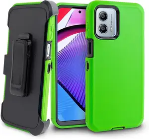 Holster Defender Mobile Phone Cases For Motorola G Pure 5G 2024 Built In Screen Protection Belt Clip Heavy Duty Back Covers