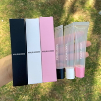 Base de gloss à lèvres en gel transparent rose non collant, effet repulpant, fini mat, végétalien, en gros, marque privée