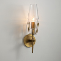 Laiton antique LED applique murale en cuivre plein salon mur arrière chambre lampe de chevet fer couloir lumière fer laiton Antique couleur