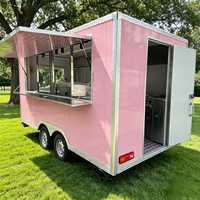Remorque alimentaire mobile en acier inoxydable de 13 pieds avec cuisine complète, résistante à la rouille, capacité personnalisable pour la restauration rapide et le barbecue