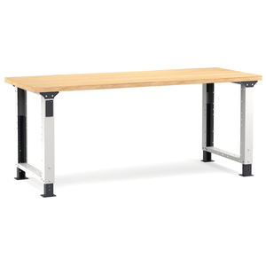 Fami Master 200cm Adjustable <b>Workbench</b> in Grey with <b>Wooden</b> Top - Product Image 1