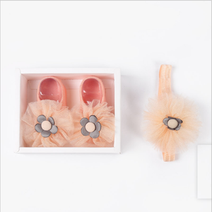 gris de bebé recién nacido regalo encantador diadema juego de calcetines para regalo de bebé de algodón calcetines recién nacido - Product Image 6