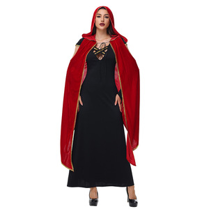 Disfraz de Vampiresa Yi Xiaoyi para Mujer, Vestido Largo Negro y Rojo con Capa, para Halloween, Fiesta Gótica, Talla Única para Adultos - Product Image 2