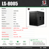 Subwoofer Aktif 21 Inch 1500W DSP Jerman FIR Sistem Suara DJ Profesional Bertenaga untuk Tur, Kotak Speaker Bass Pasif