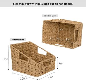 Cesta <span class=keywords><strong>de</strong></span> <span class=keywords><strong>mimbre</strong></span> impermeable con asa, caja <span class=keywords><strong>de</strong></span> almacenamiento tejida trapezoidal <span class=keywords><strong>para</strong></span> organizar el <span class=keywords><strong>baño</strong></span> <span class=keywords><strong>de</strong></span> la cocina, paquete <span class=keywords><strong>de</strong></span> 2 piezas - Product Image 5