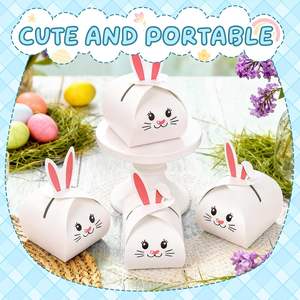 Sacs cadeaux lapin, boîtes <span class=keywords><strong>de</strong></span> friandises <span class=keywords><strong>de</strong></span> Pâques, sacs en papier pour friandises, jolies boîtes cadeaux pour bonbons, sacs à biscuits en forme <span class=keywords><strong>de</strong></span> lapin pour fêtes - Product Image 3