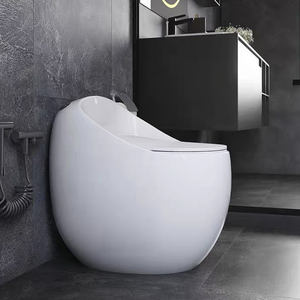 Y302 आधुनिक शैली wc सिरेमिक फर्श खड़ा एक टुकड़ा अंडे के आकार शौचालय उच्च गुणवत्ता वाले शौचालय कटोरे - Product Image 4