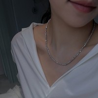 Collier de perles baroques grises naturelles, chaîne de clavicule minimaliste en perles d'eau douce, bijoux pour femmes, fournisseur en gros