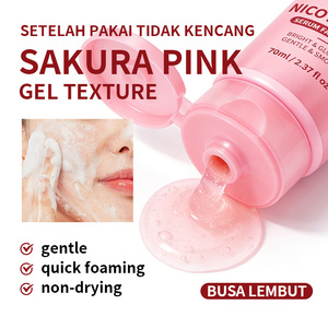 Sérum Nettoyant <span class=keywords><strong>Visage</strong></span> OEM à la Niacinamide 70ml Marque Privée Éclaircissant Doux Non Desséchant Moussant Rapidement - Product Image 2