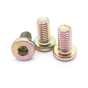 Hochwertige M6*10 Stahlbolzen mit Farbzinkbeschichtung, Innensechskant, Flachkopf, Rundkopf, Sechskantschraube, Rostbeständiger Industrieller Befestigungsmittel - Product Image 3