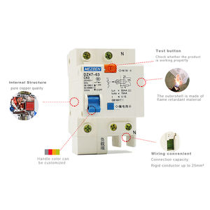 RCBO เซอร์กิตเบรกเกอร์1P + N,เบรกเกอร์ที่ใช้กระแสไฟตกค้าง10 16 20 25 <span class=keywords><strong>32</strong></span> 40 50 63A - Product Image 2