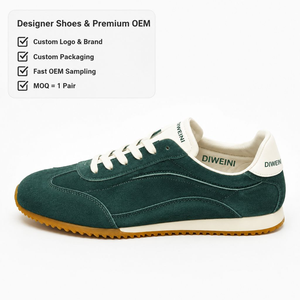 Zapatos de Diseñador de Lujo para Hombre y Mujer, Zapatos Deportivos Retro de Gamuza Verde Oscuro de Alta Calidad, Zapatillas para Correr, Nuevas - Product Image 1
