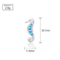 Pendentif opale en argent sterling 925 avec chaîne de boîte de surbrillance irisée de conception d'hippocampe vintage-pour cadeau de mariage de fiançailles