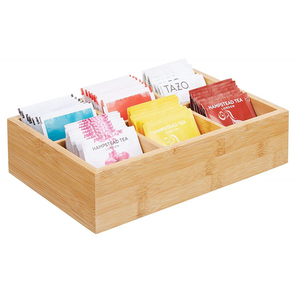 Eco Friendly Bamboo Watch Jewelry Storage Stash Box Wooden Tea Bag Storage Box Storage Stand