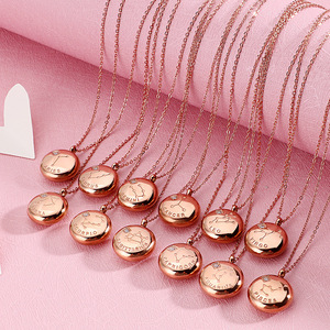 Новый Модный 18 карат позолоченный 12 зодиакальный кулон подарок на день рождения матери девушки Созвездие колье - Product Image 3