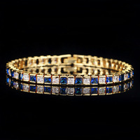 Accesorios minimalistas chapados en oro para mujer, joyería de muchos colores, pulseras de tenis con diamantes de cz 2020