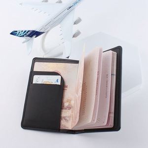 Custom Logo Pu Leather Travel Protector Cover New Fashion Slim Waterproof Wearable <b>Passport</b> <b>Holder</b> Certificate Bags - Product Image 2