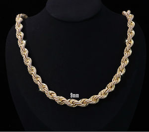 Мужская цепочка в стиле хип-хоп из желтого золота, кубинская цепочка с лабораторной алмазной застежкой, опции из розового золота, сертифицированные Свадебные украшения 9K/14K/24K золото - Product Image 2