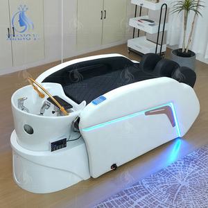 Évier de salon de lavage de cheveux de luxe, tête de massage électrique coréenne, lit de spa - Product Image 1