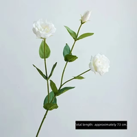 Fleurs artificielles Eustoma à 3 têtes, effet toucher réel, hydratantes, pour bouquets de mariage, décorations de luxe pour la maison, fleurs de fête, Lisianthus