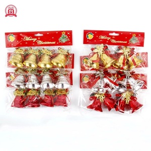 4.5cm Eco-Friendly Plastic Electroplated Christmas <b>Bell</b> Tree Pendant Accessories Ribbon Customizable Color for Indoor Festival - Product Image 5