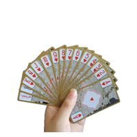 Cartes de poker personnalisées avec bordure dorée en cristal, fabriquées en PVC et en matériau transparent comme le cristal, poker sur mesure