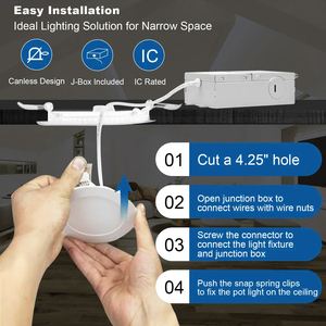 4 inch IC đánh giá Slim <span class=keywords><strong>LED</strong></span> trần Downlight thay đổi độ sáng & màu sắc có thể điều chỉnh lịch thi đấu - Product Image 6